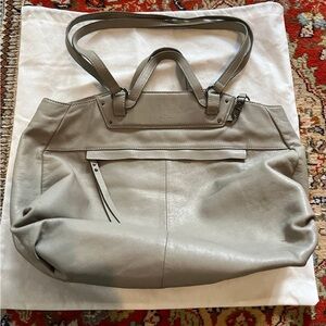 OH by Joy Gryson Spacious Gray Leather Satchel